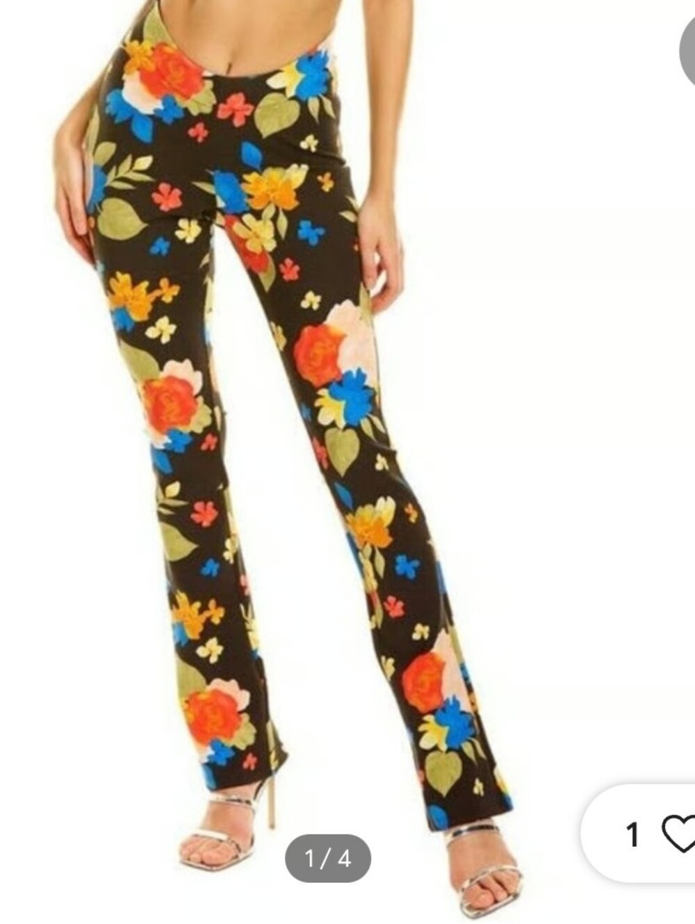 Danielle Bernstein WeWoreWhat Tropicana Floral Scoop Front Pants, Size Small
